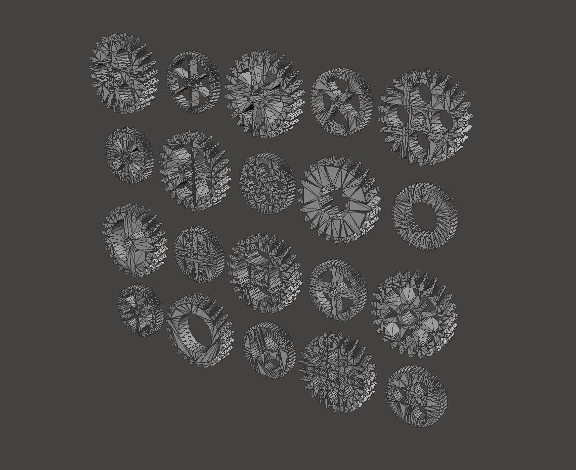 Gear set of gears Low-poly 3D model_4