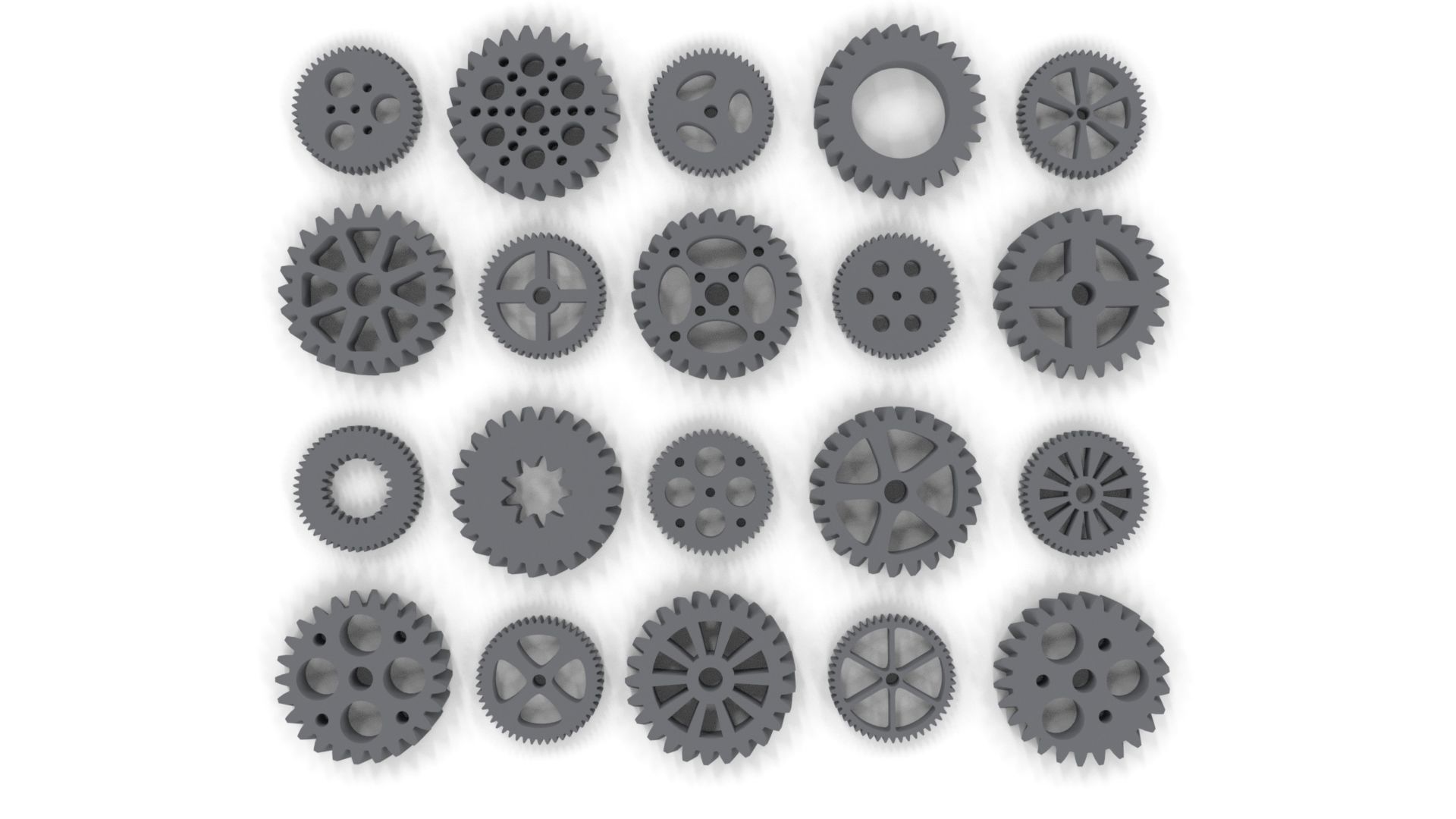 Gear set of gears Low-poly 3D model_3