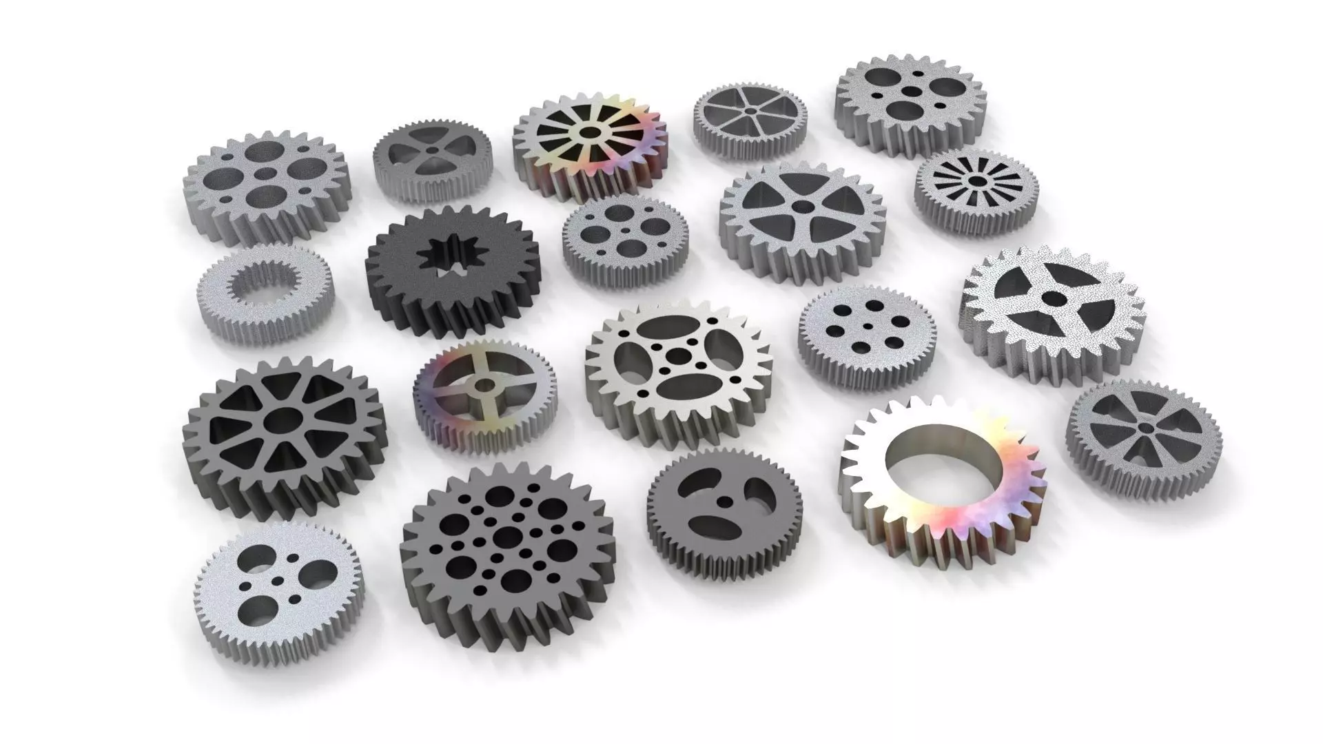 Gear set of gears Low-poly 3D model_0