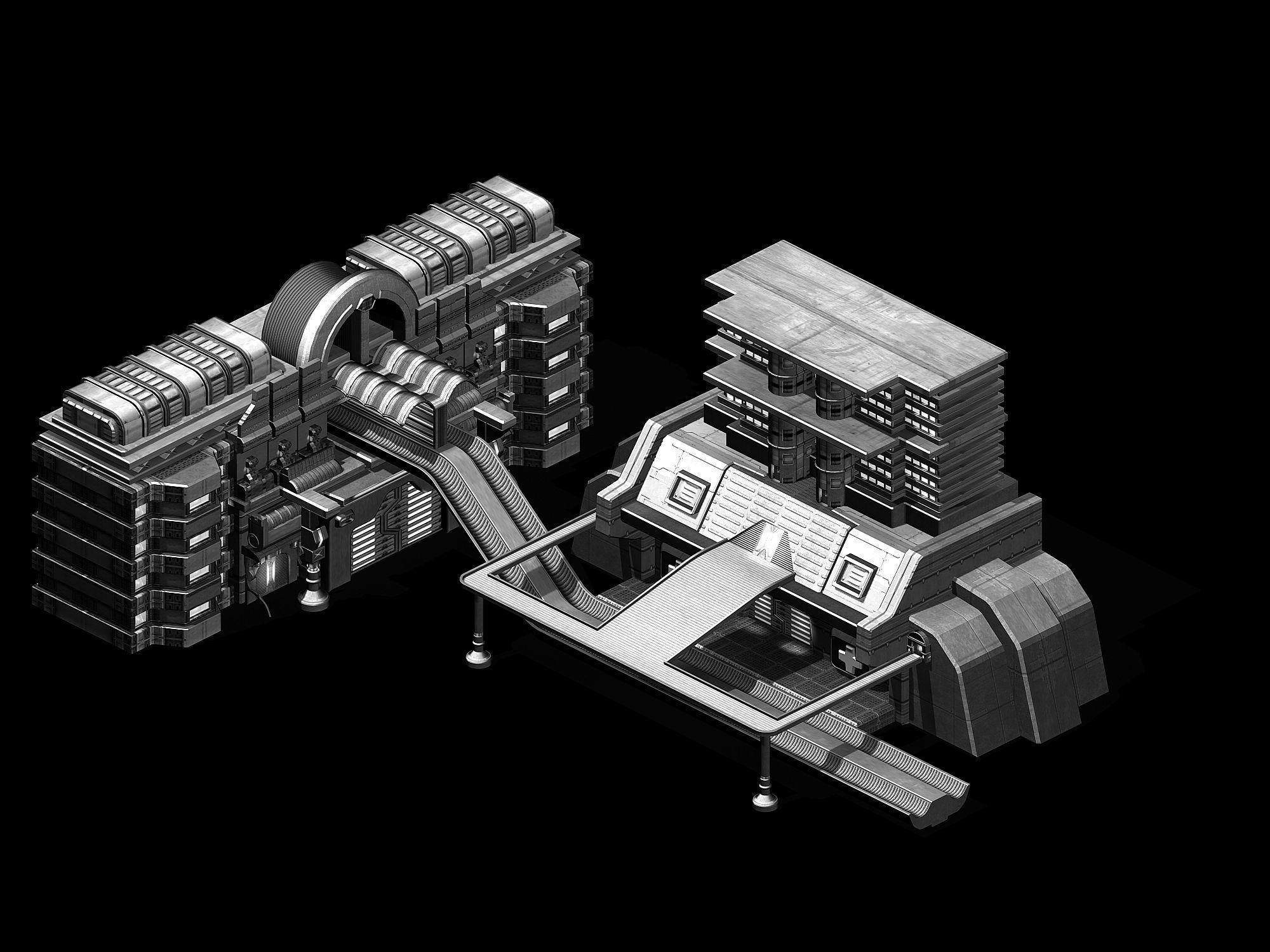 Future World - Residential Area 03 3D model_4
