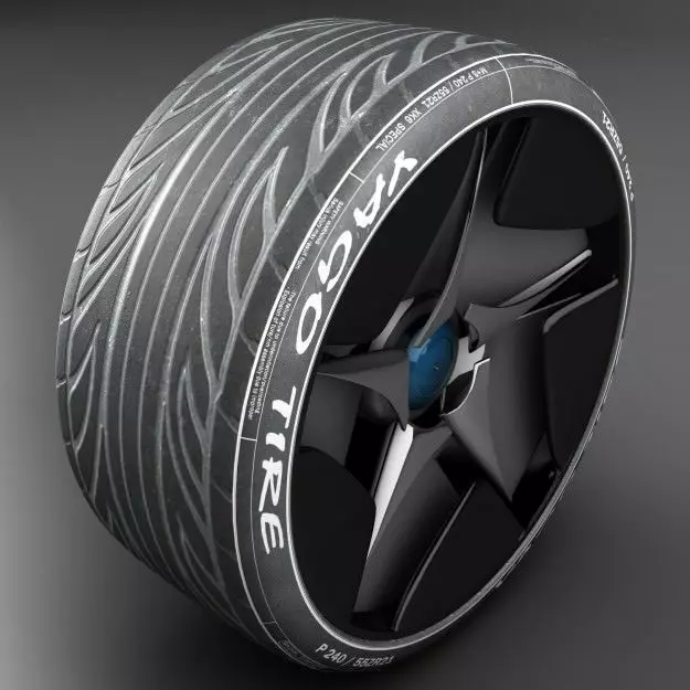 tire with design 3D model_0