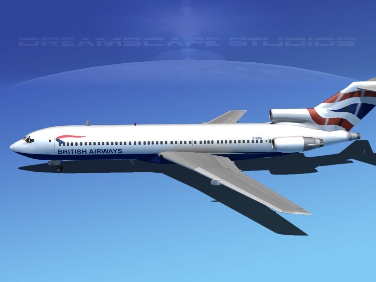 Boeing 727-200 British Airways 3D model_10