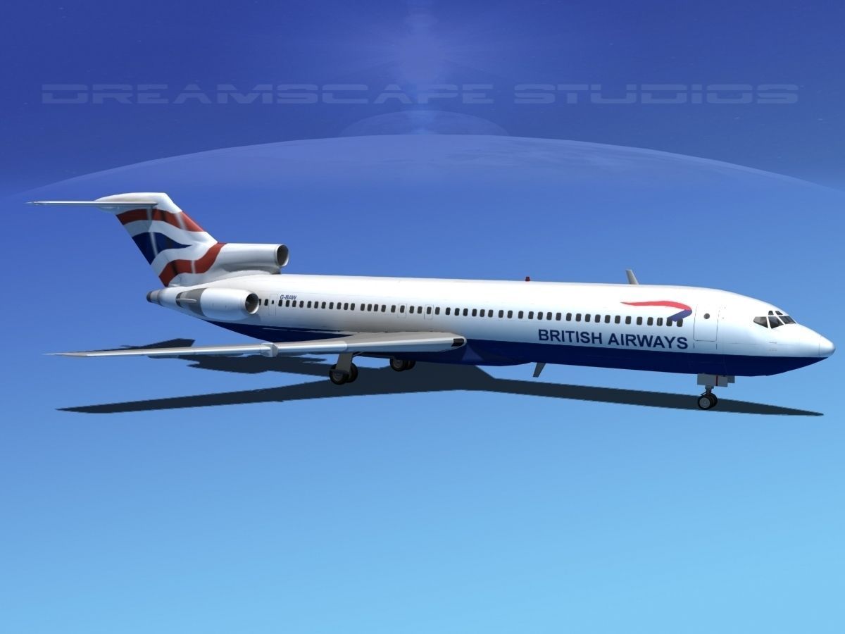 Boeing 727-200 British Airways 3D model_5