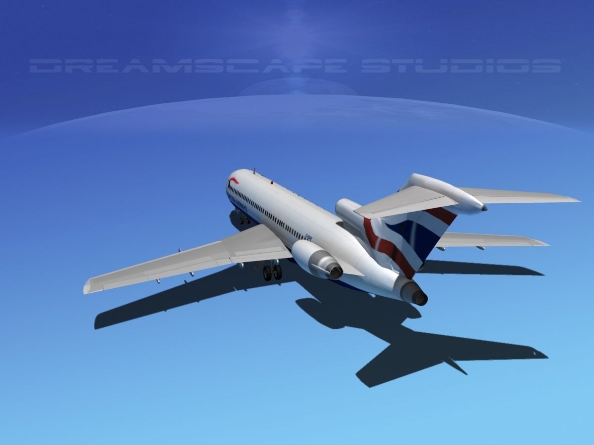 Boeing 727-200 British Airways 3D model_8