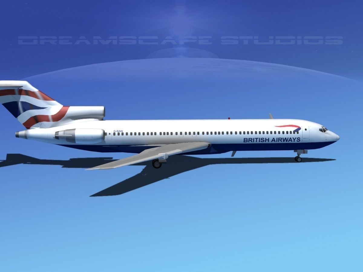 Boeing 727-200 British Airways 3D model_4