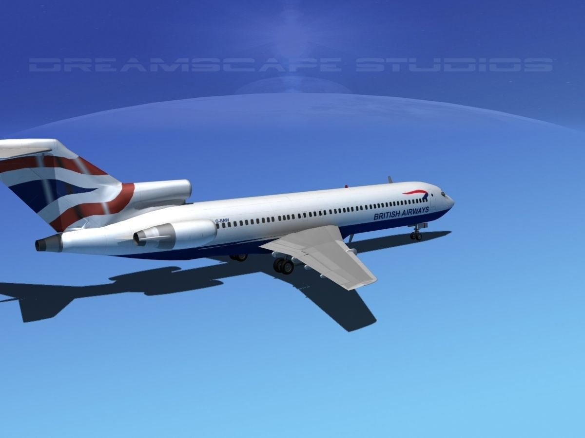 Boeing 727-200 British Airways 3D model_6