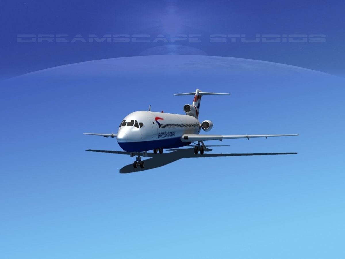 Boeing 727-200 British Airways 3D model_2