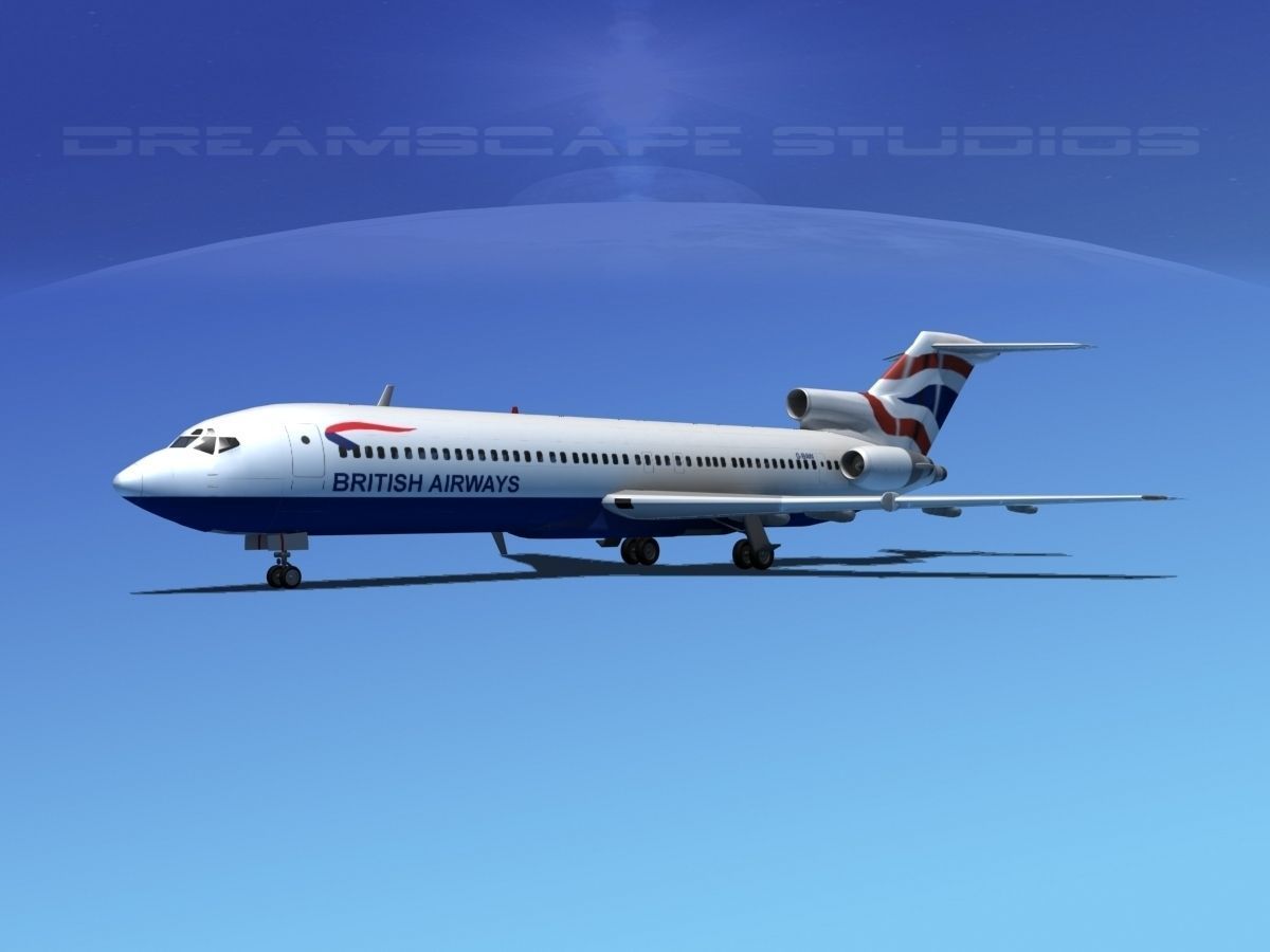 Boeing 727-200 British Airways 3D model_1