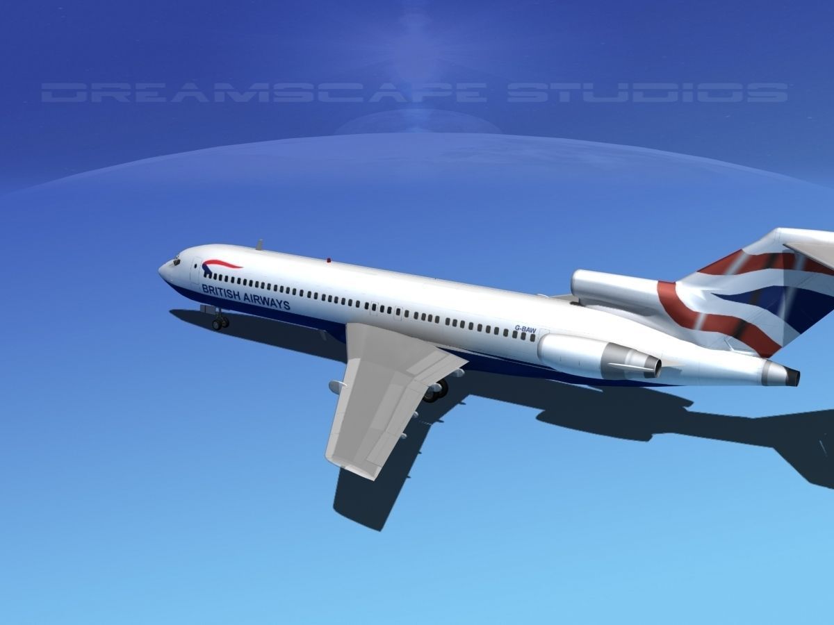 Boeing 727-200 British Airways 3D model_9