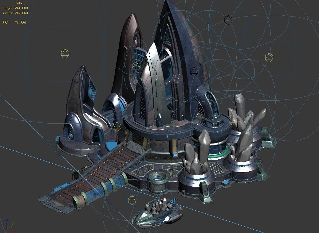 Future World - Crystal Energy - Architecture 3D model_1