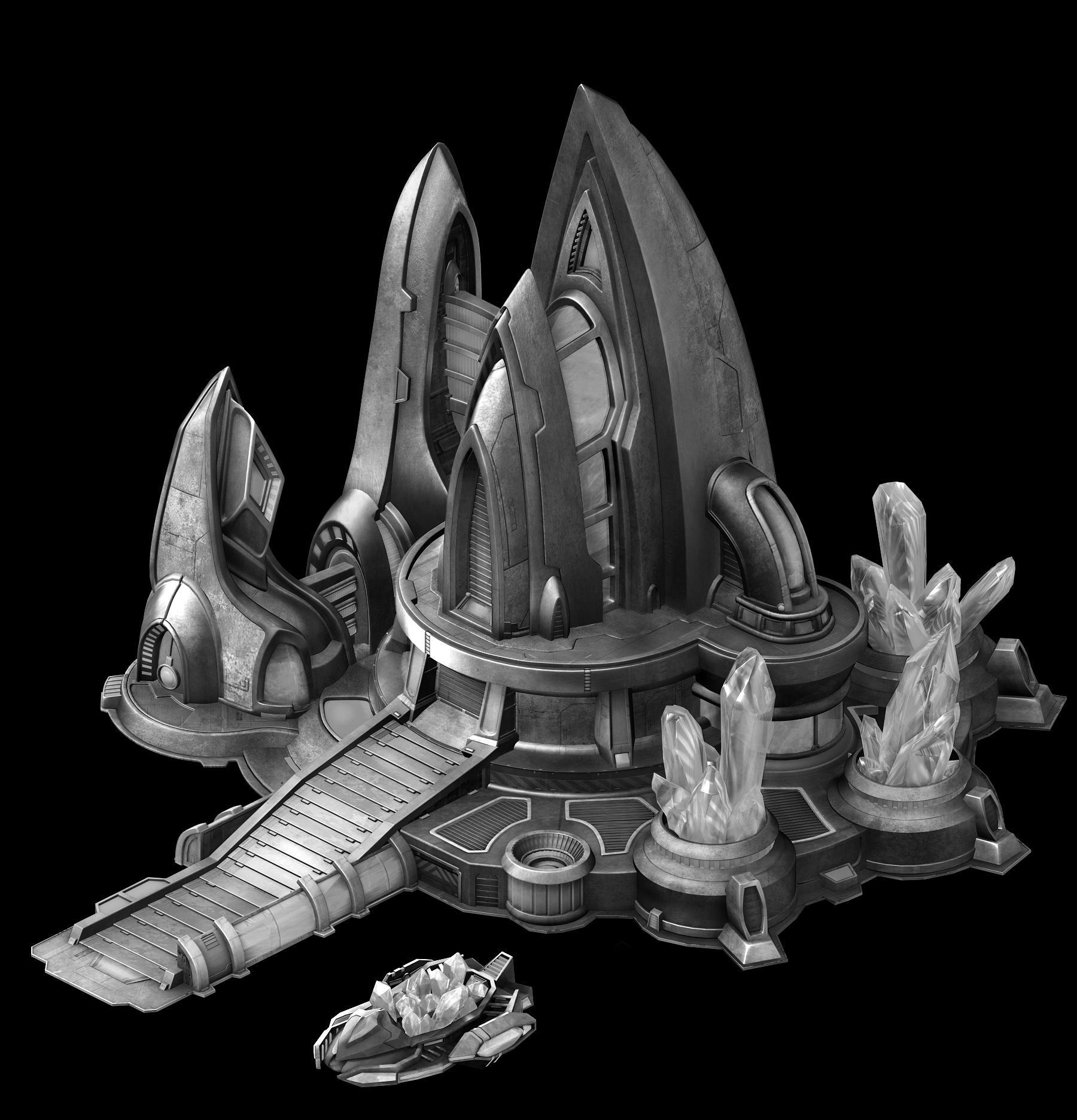 Future World - Crystal Energy - Architecture 3D model_5