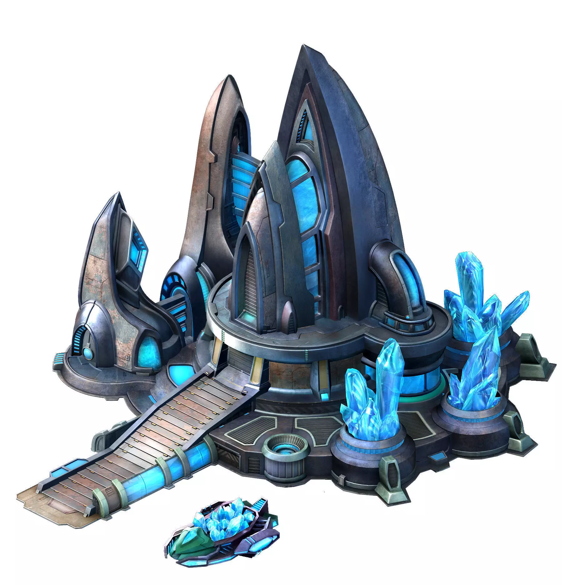 Future World - Crystal Energy - Architecture 3D model_0