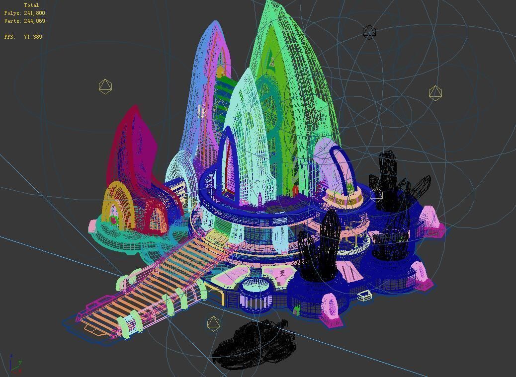 Future World - Crystal Energy - Architecture 3D model_2