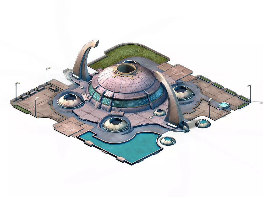 Future World - Life Battery Module Institute 01 3D model_0