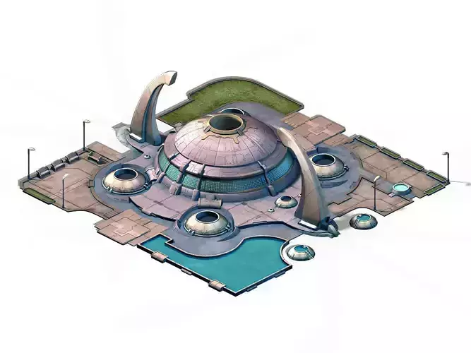 Future World - Life Battery Module Institute 01 3D model