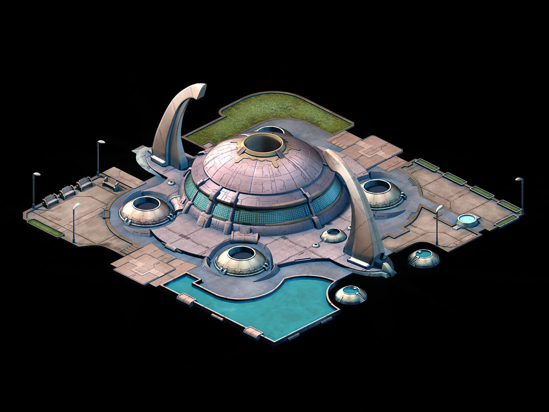 Future World - Life Battery Module Institute 01 3D model_2