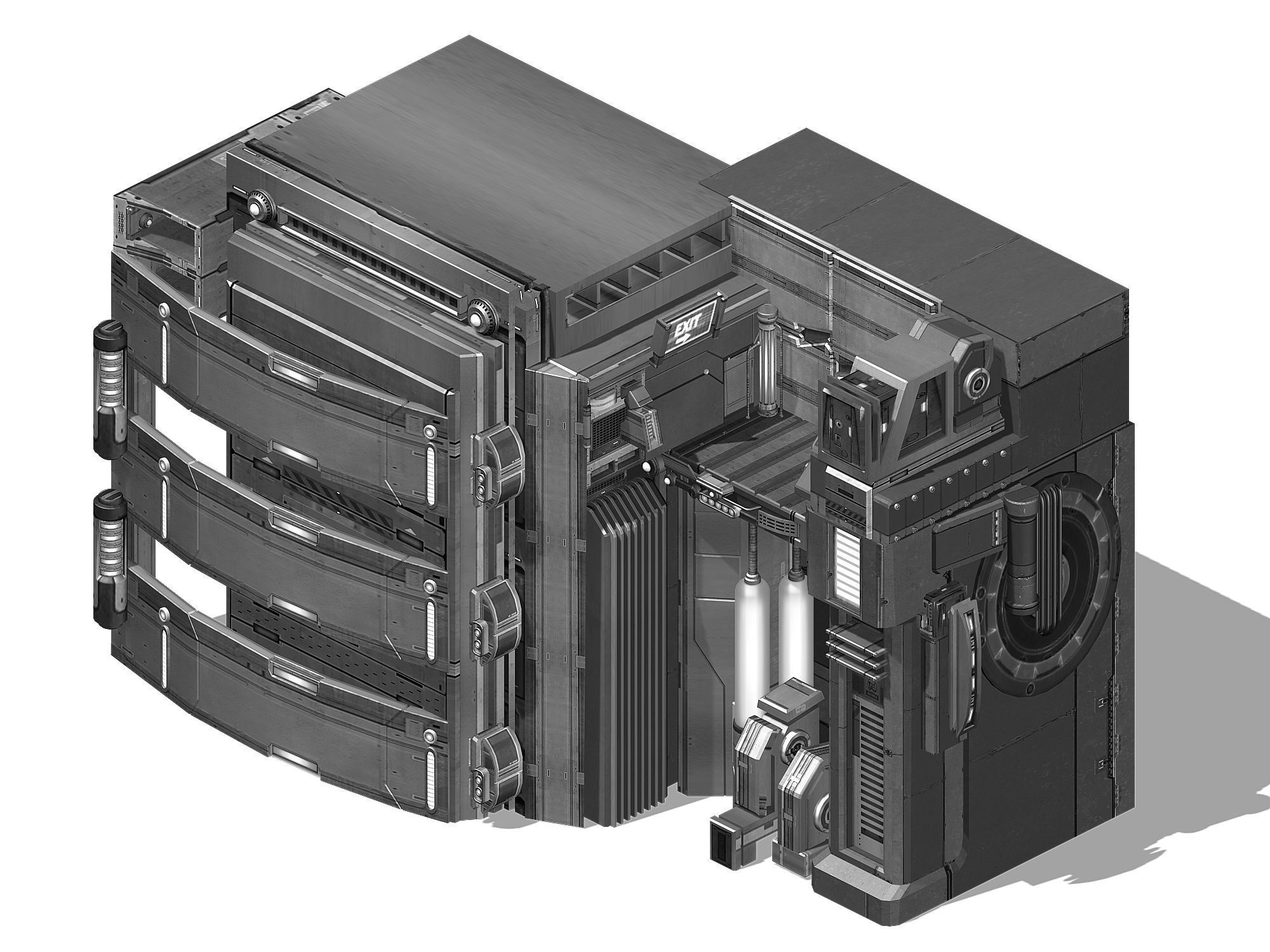 Machinery Factory - Wall 01 3D model_4
