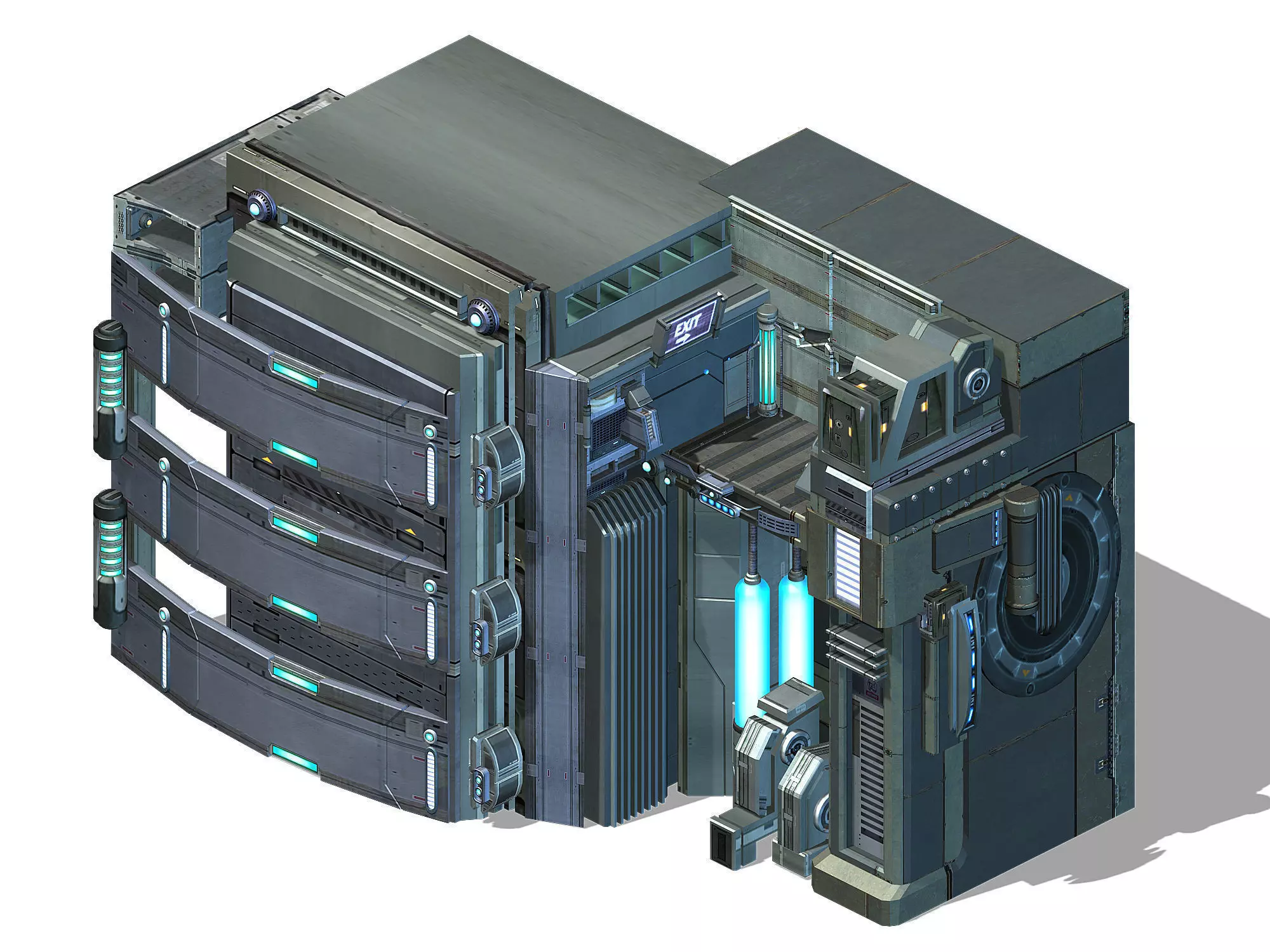 Machinery Factory - Wall 01 3D model_0