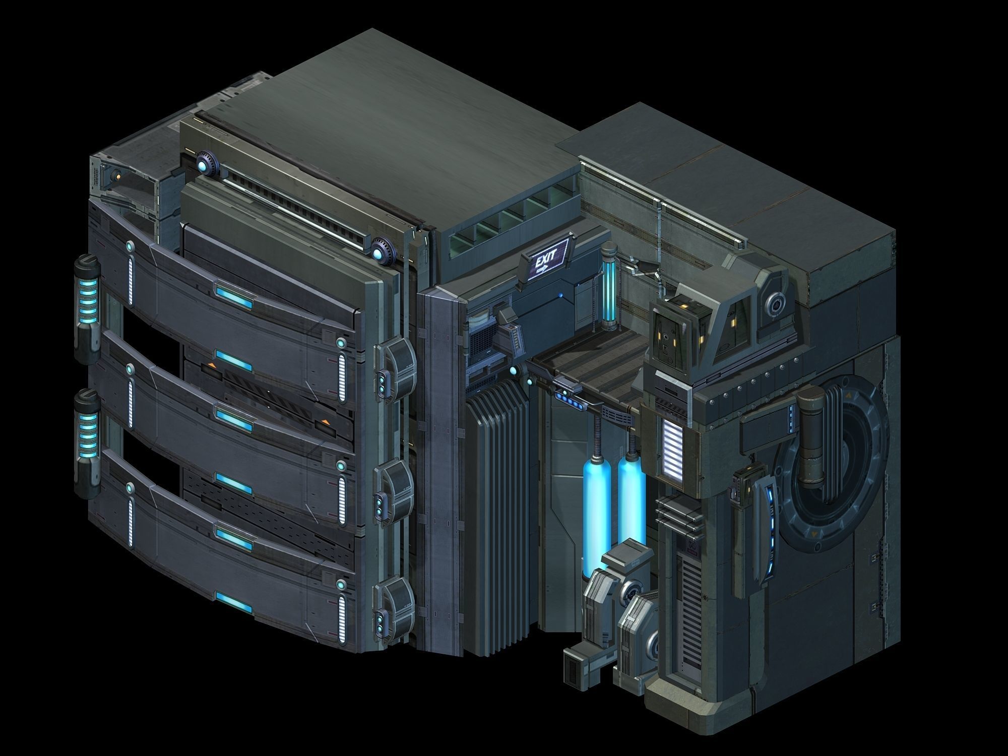 Machinery Factory - Wall 01 3D model_3