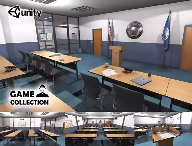 Police Conference Room Low-poly 3D model