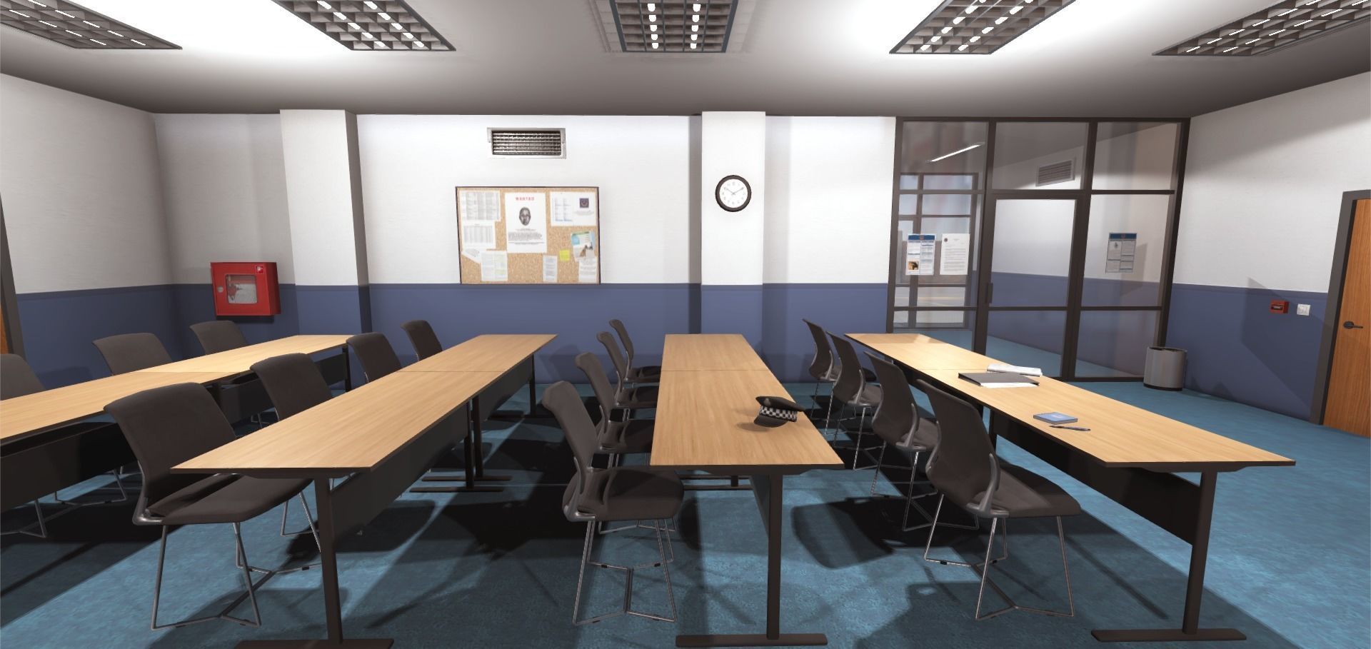 Police Conference Room Low-poly 3D model_1