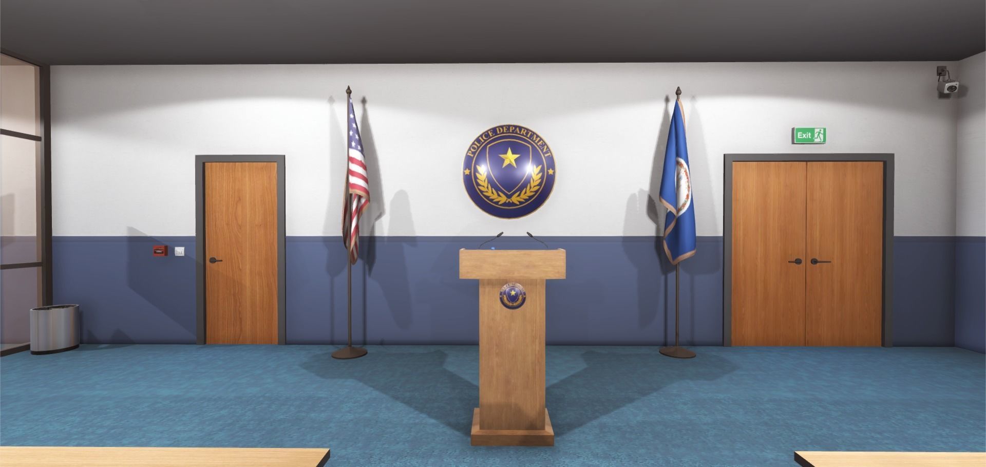 Police Conference Room Low-poly 3D model_3