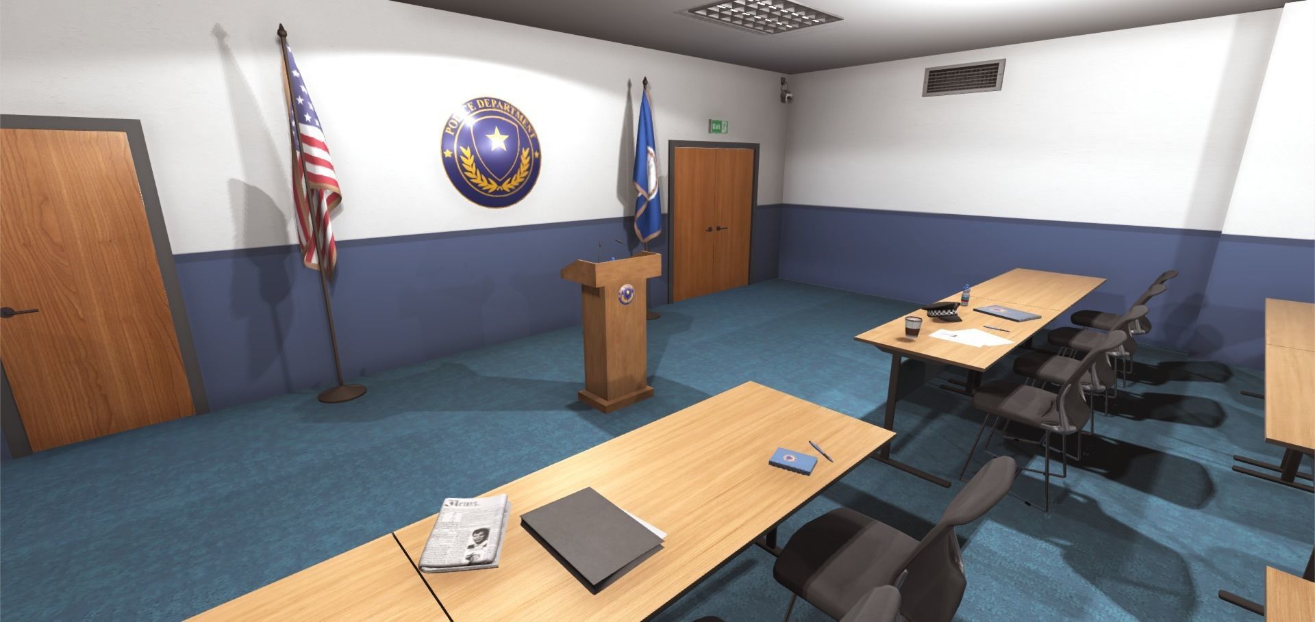 Police Conference Room Low-poly 3D model_8
