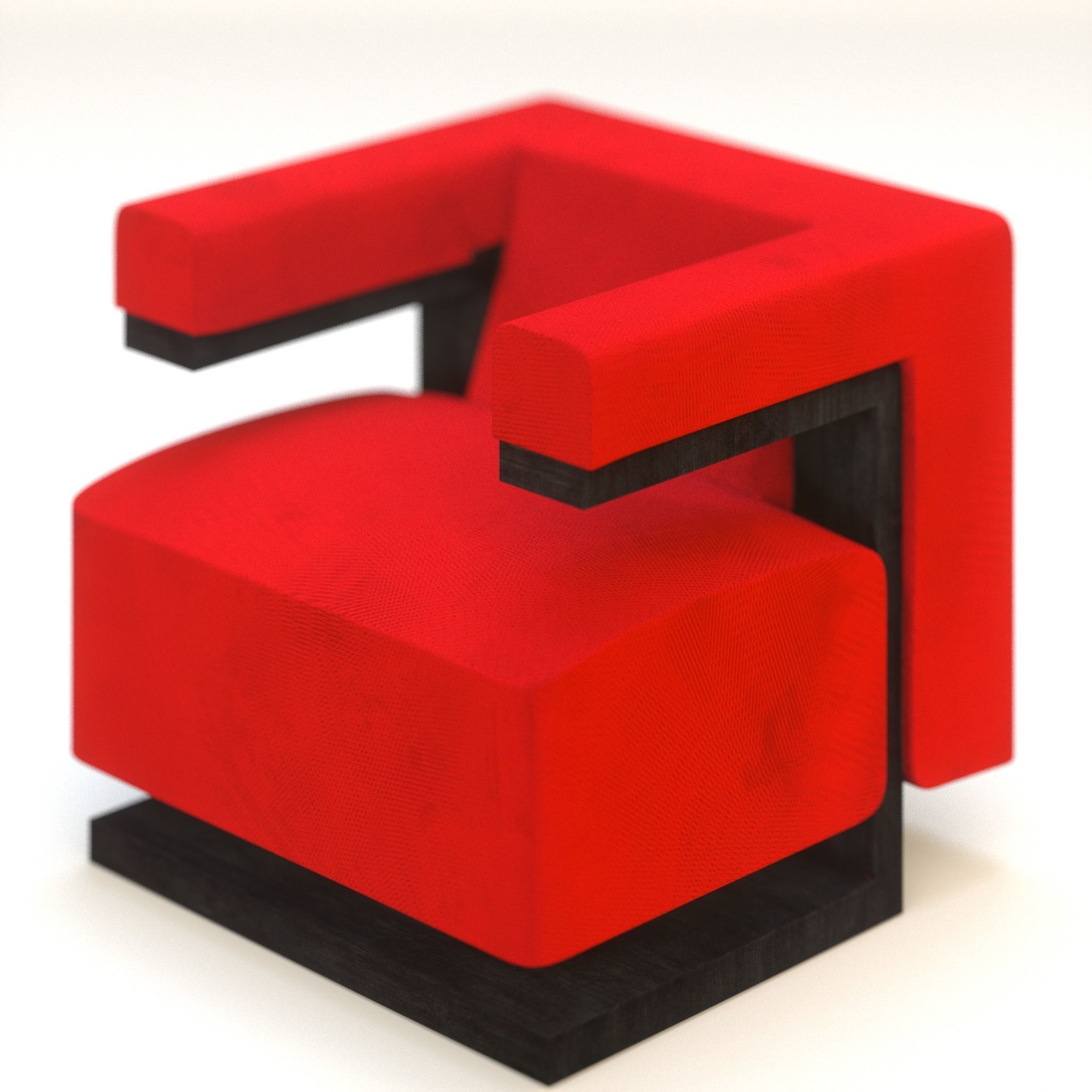 Bauhaus Armchair F51 Walter Gropius 3D model_7