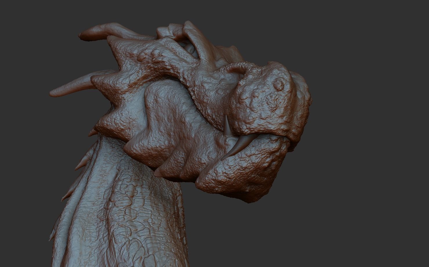 Fantasy Dragon Head high and lowpoly and 3d-print Free low-poly 3D model_45