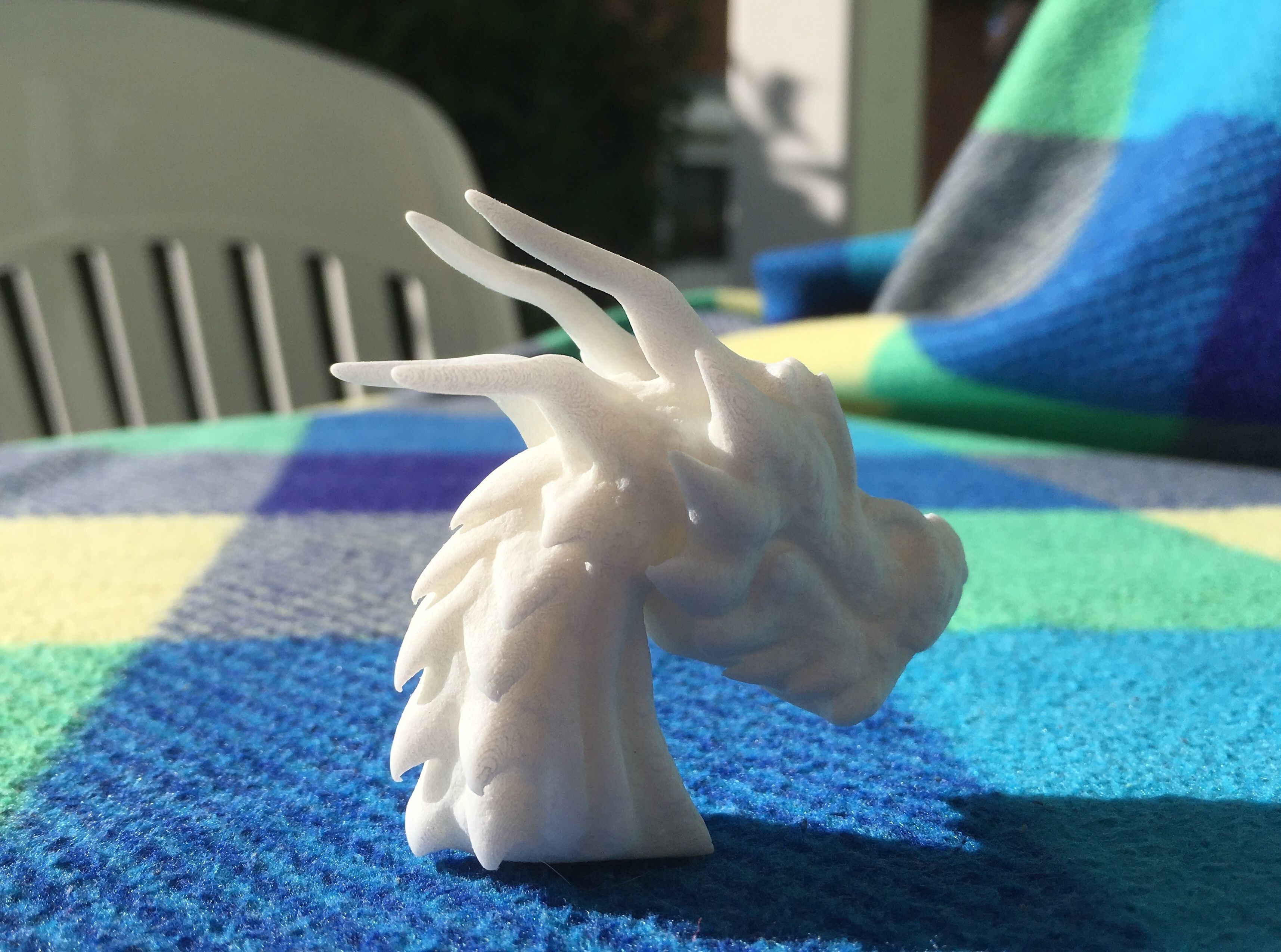 Fantasy Dragon Head high and lowpoly and 3d-print Free low-poly 3D model_41