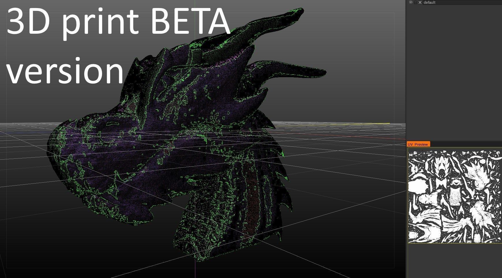 Fantasy Dragon Head high and lowpoly and 3d-print Free low-poly 3D model_31