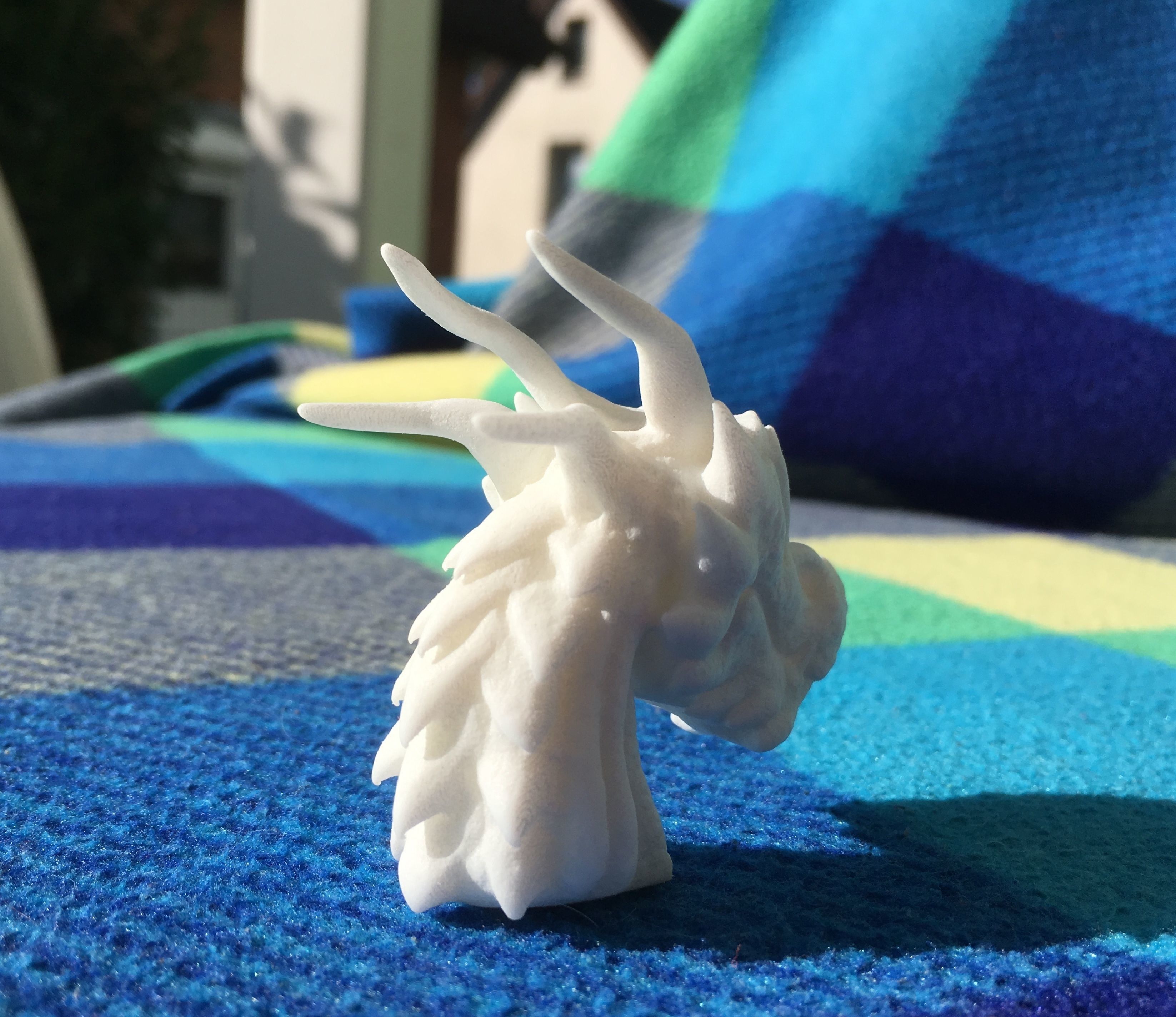 Fantasy Dragon Head high and lowpoly and 3d-print Free low-poly 3D model_32