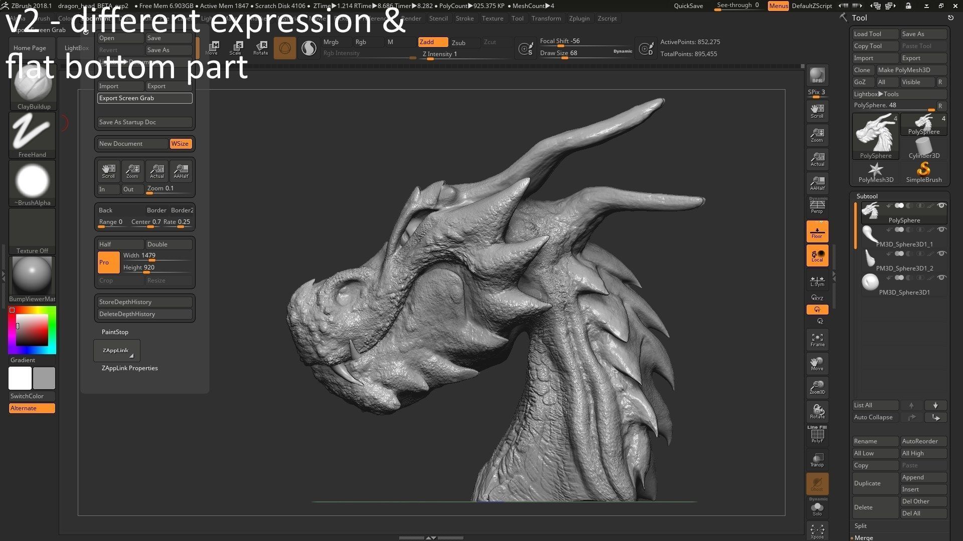 Fantasy Dragon Head high and lowpoly and 3d-print Free low-poly 3D model_21