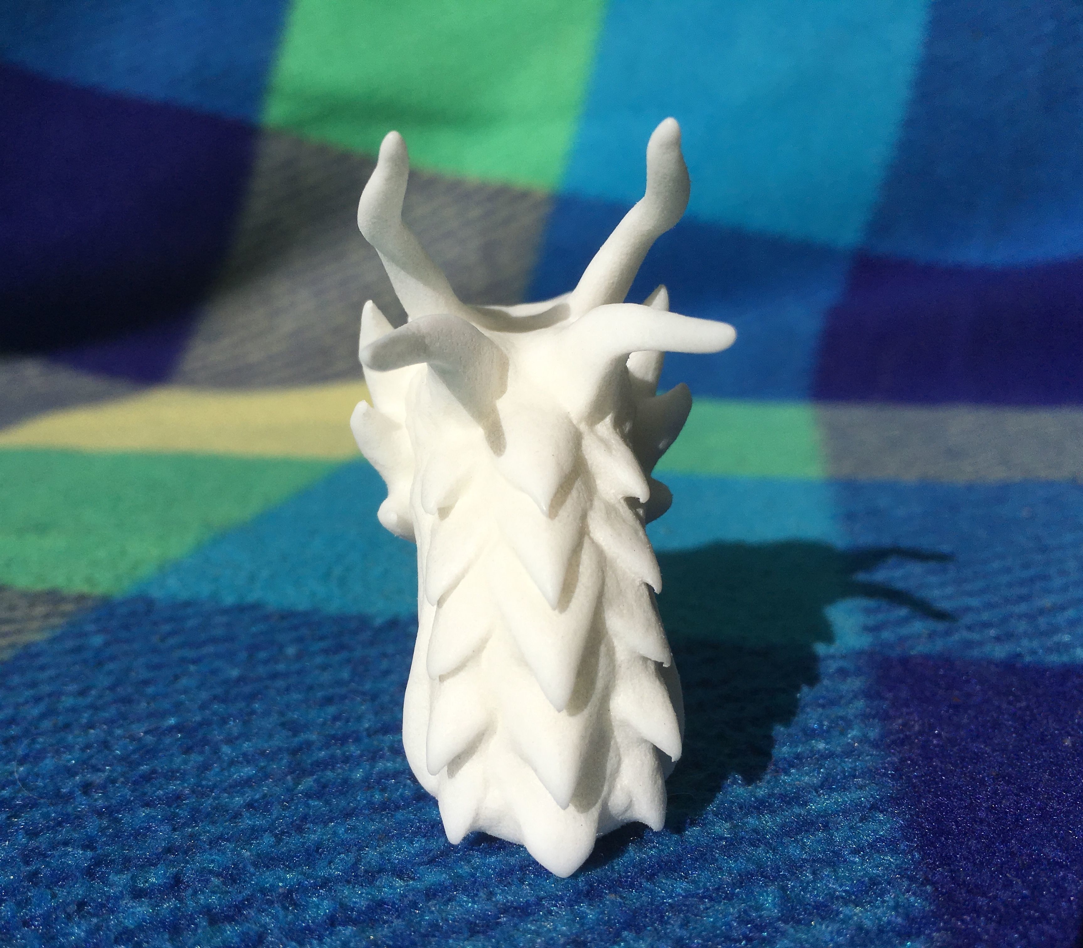 Fantasy Dragon Head high and lowpoly and 3d-print Free low-poly 3D model_37