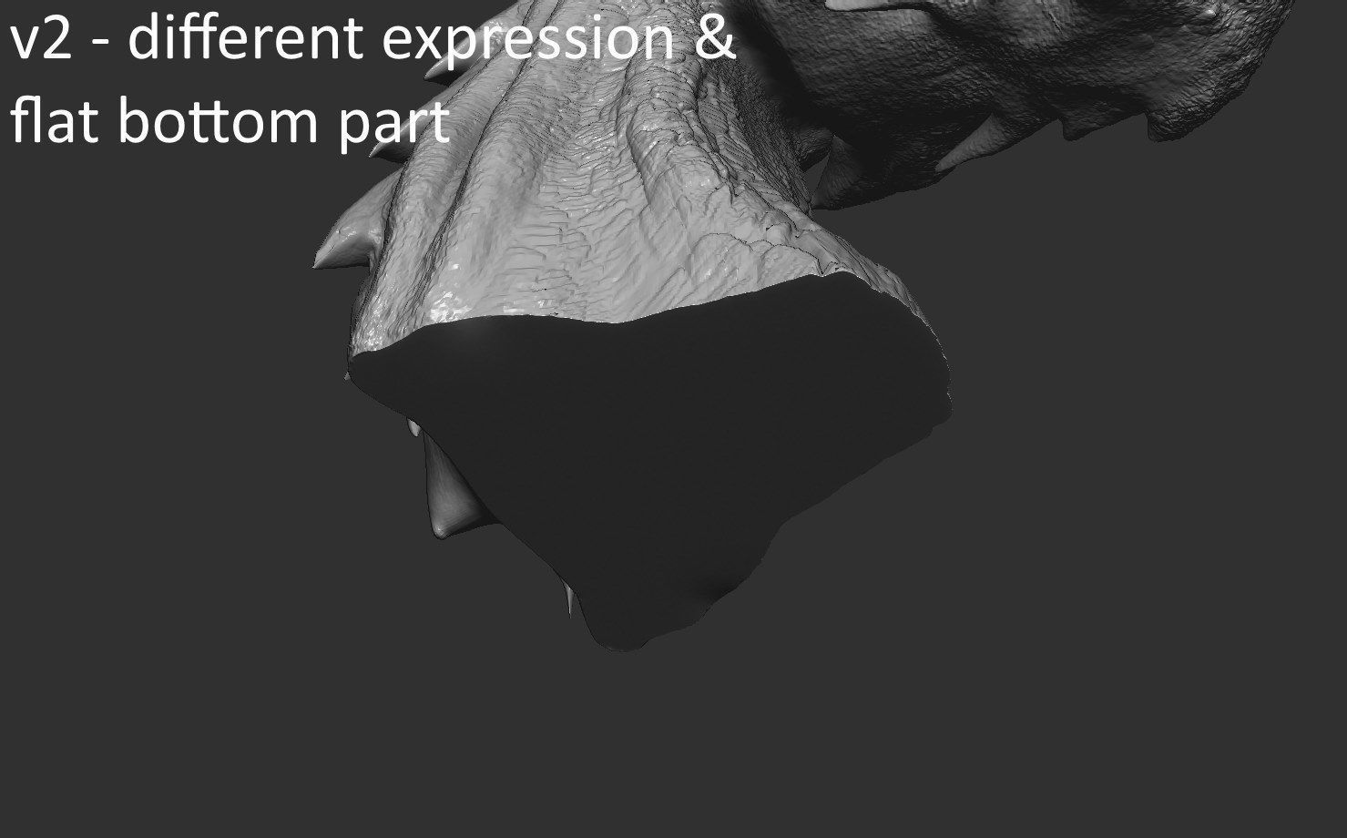 Fantasy Dragon Head high and lowpoly and 3d-print Free low-poly 3D model_22