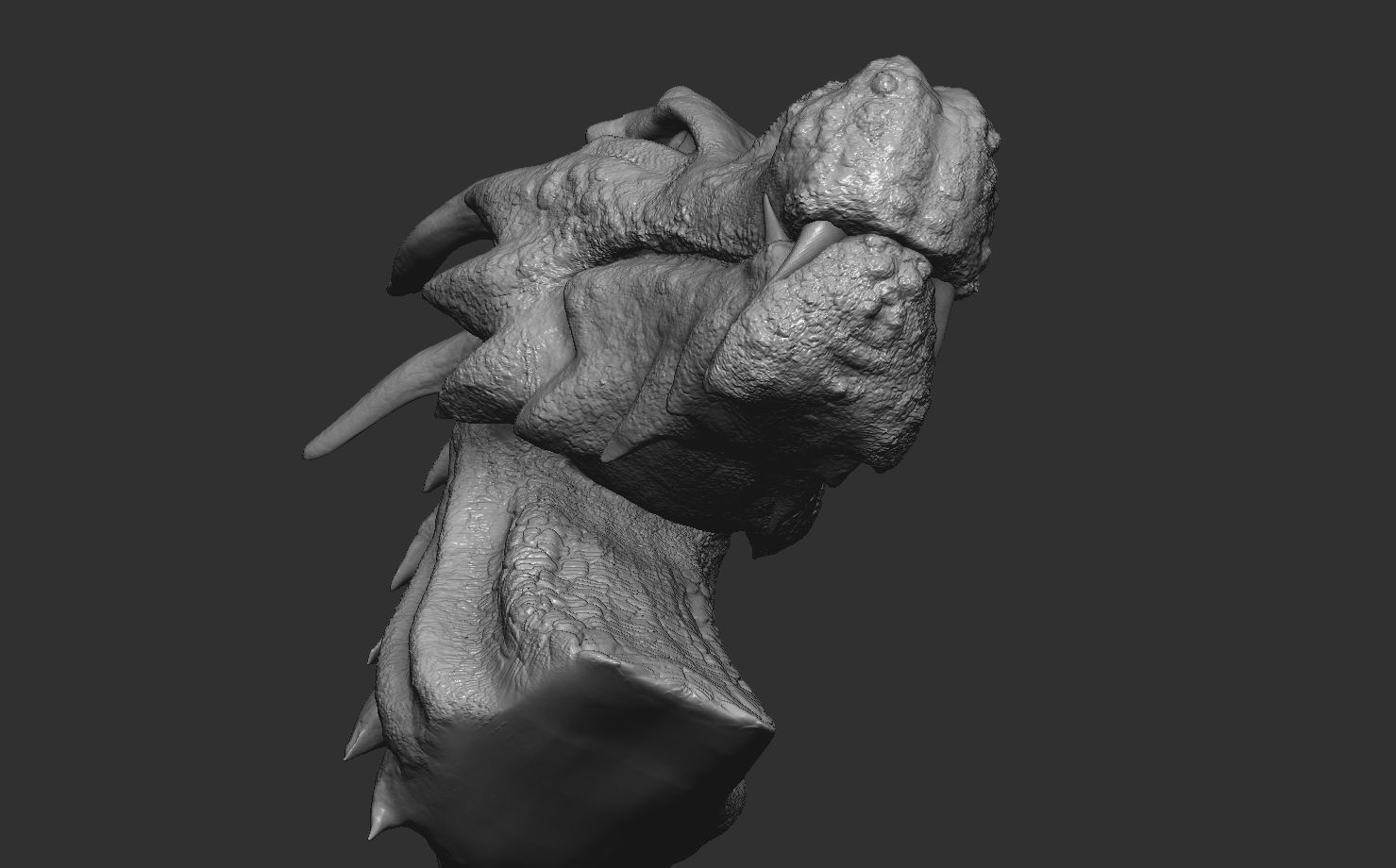 Fantasy Dragon Head high and lowpoly and 3d-print Free low-poly 3D model_13