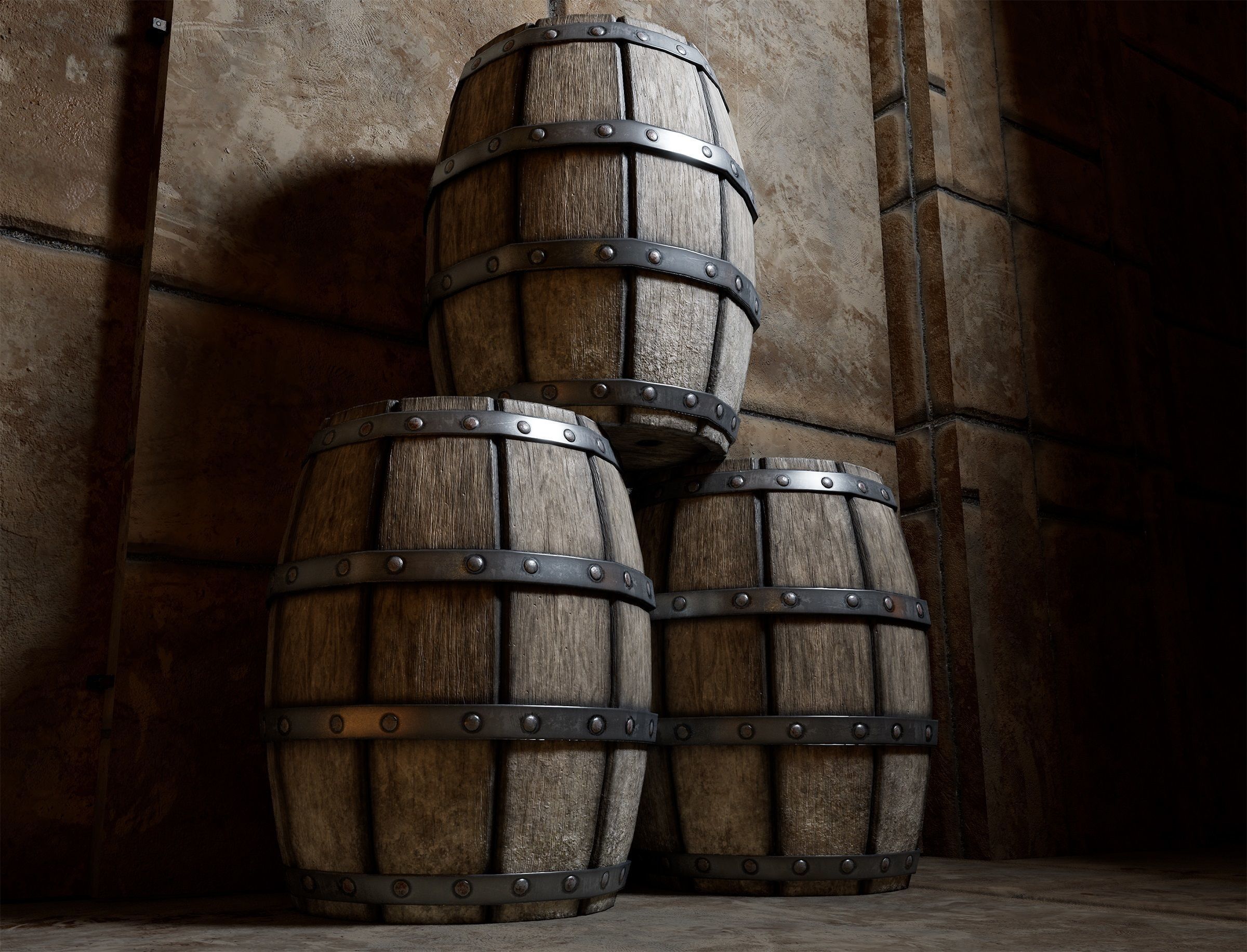 3D model Wooden Barrel - Game Ready - VR AR VR / AR / low-poly | CGTrader