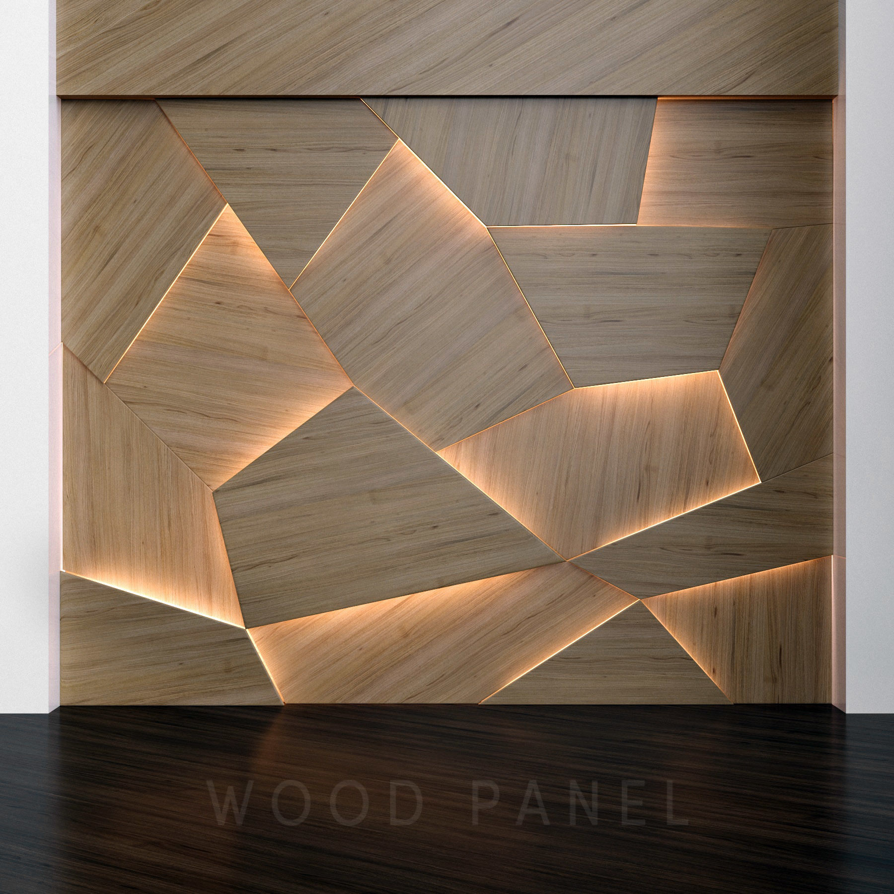 Wooden 3D panels 3D model_4