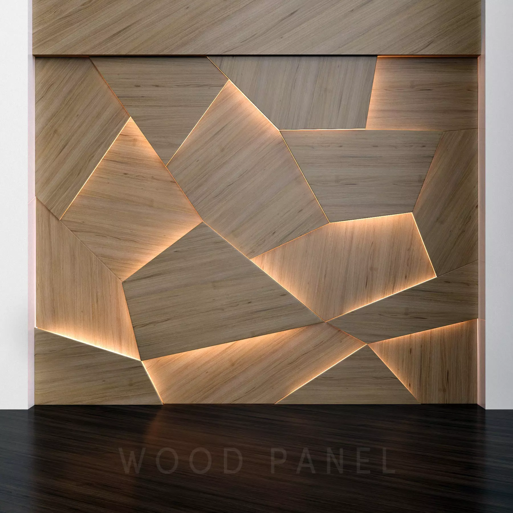 Wooden 3D panels 3D model_0
