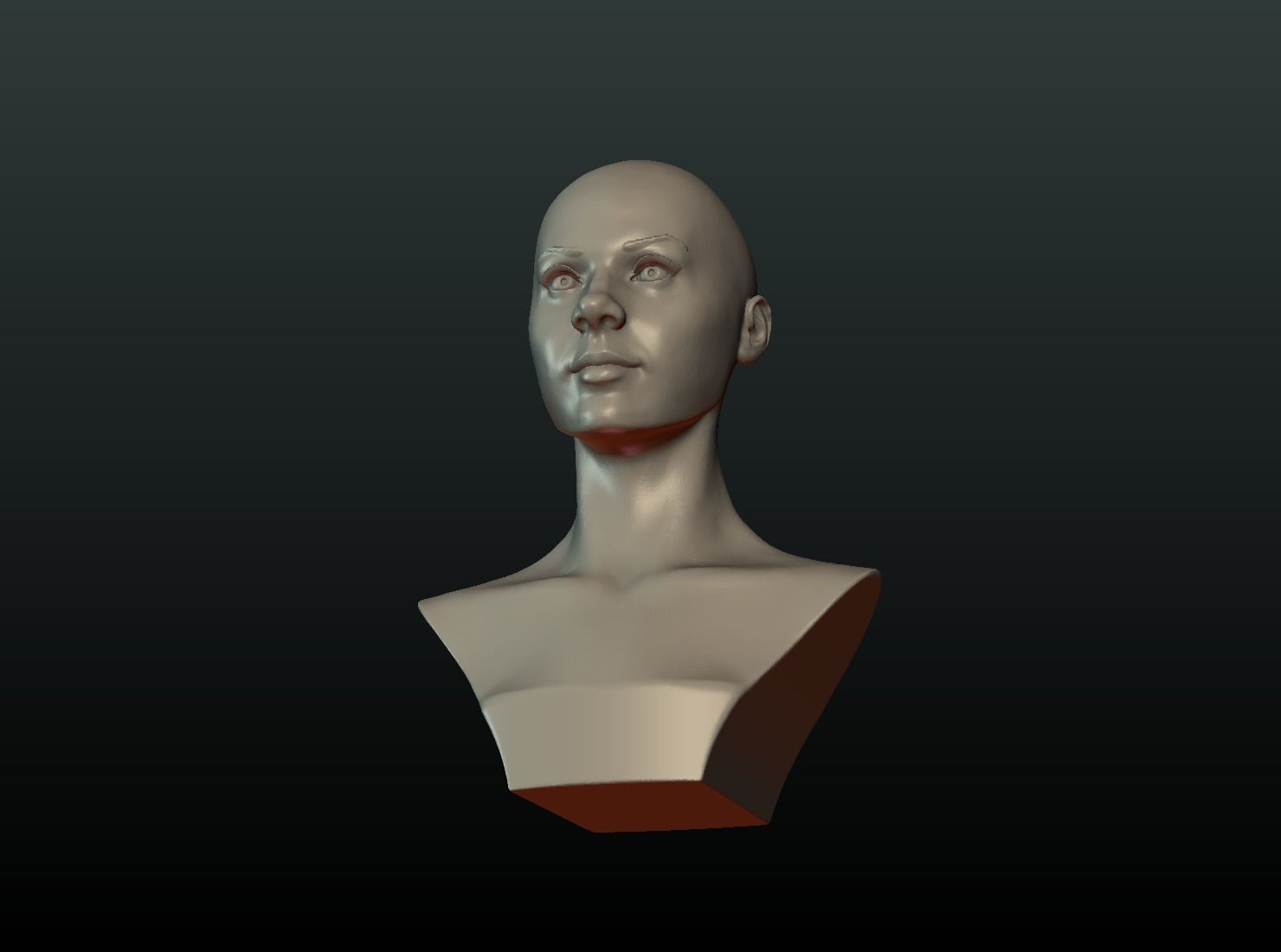 Woman head and Hairstyle 3D print model_18