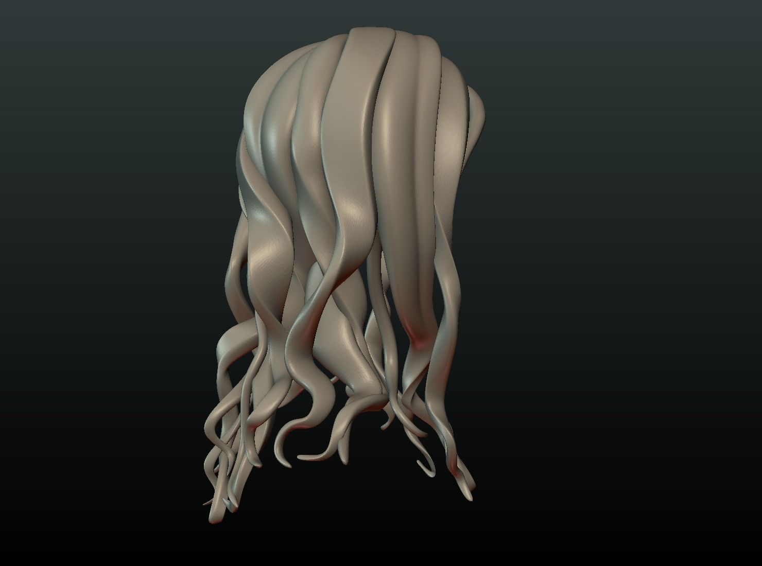 Woman head and Hairstyle 3D print model_21