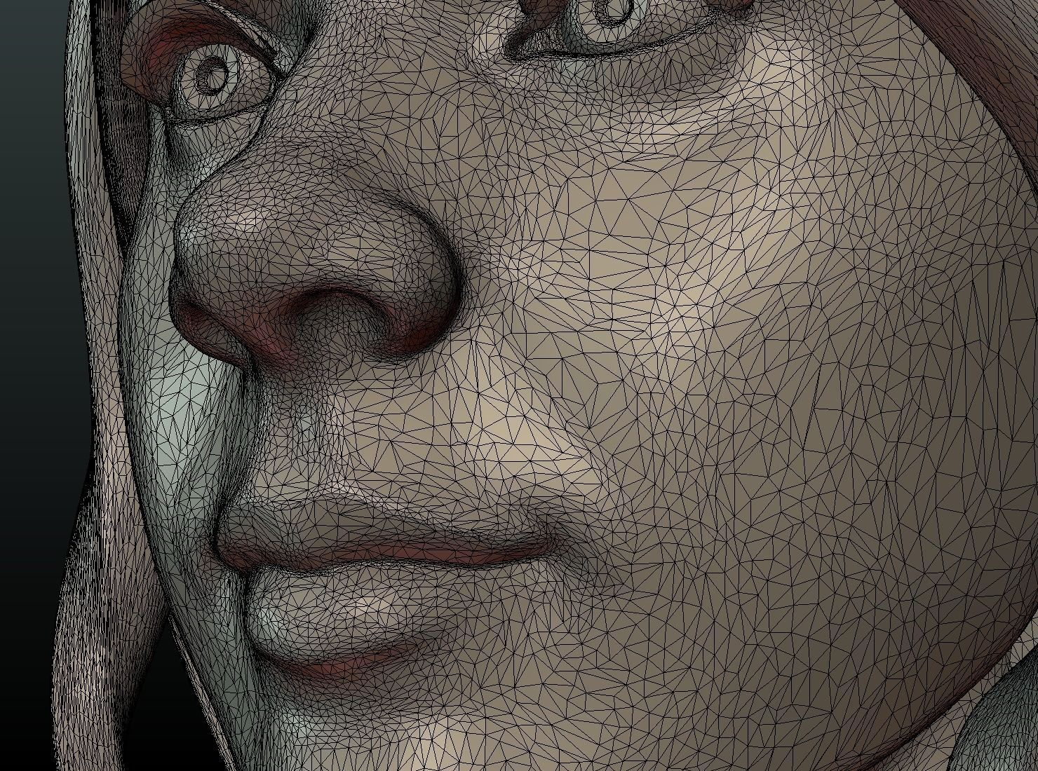 Woman head and Hairstyle 3D print model_24