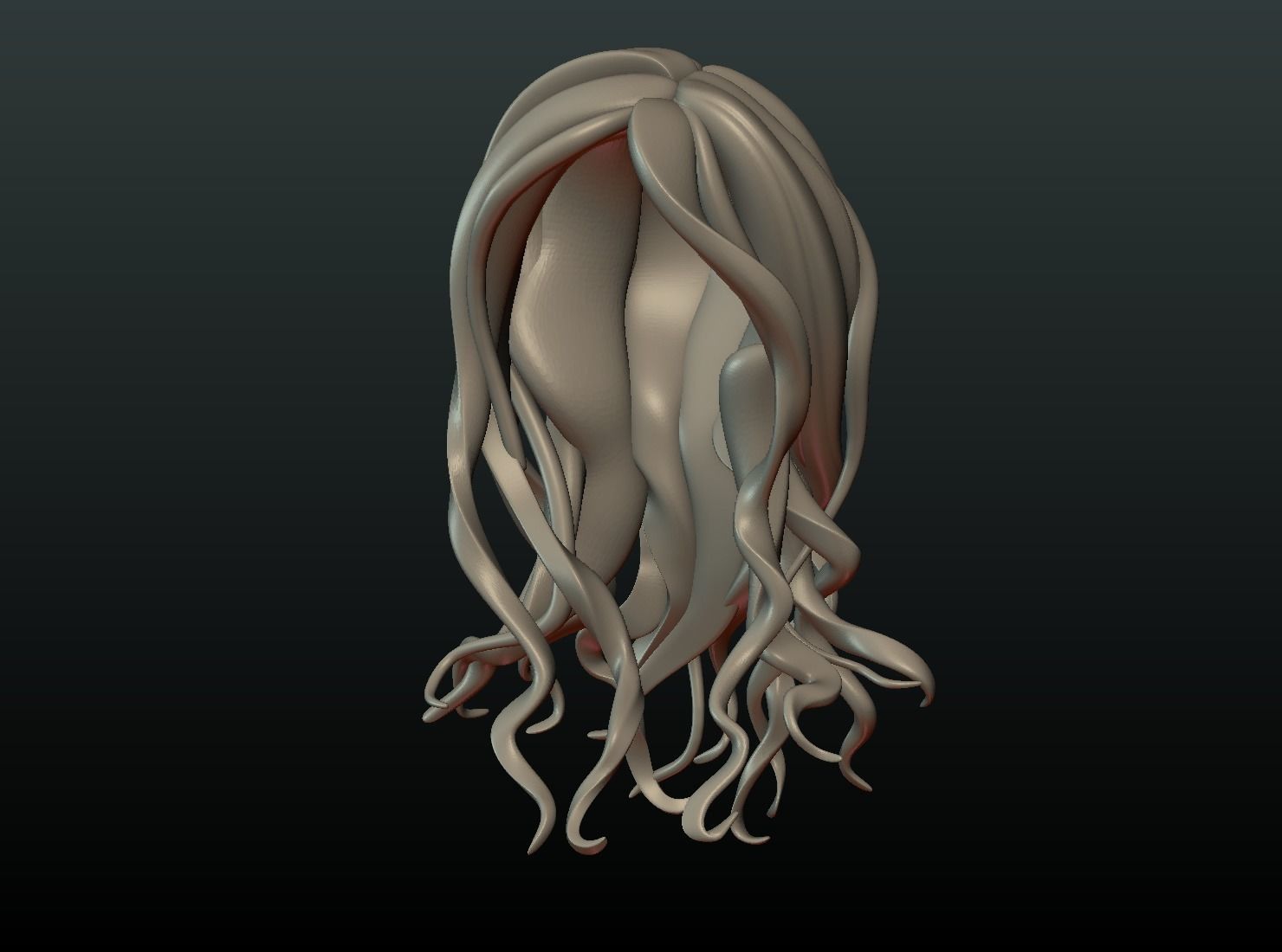 Woman head and Hairstyle 3D print model_22