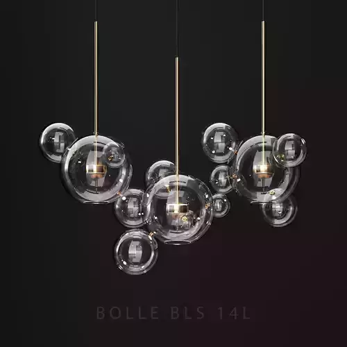 Chandelier Giopato and Coombes BOLLE 14 bubbles Clear GOLD