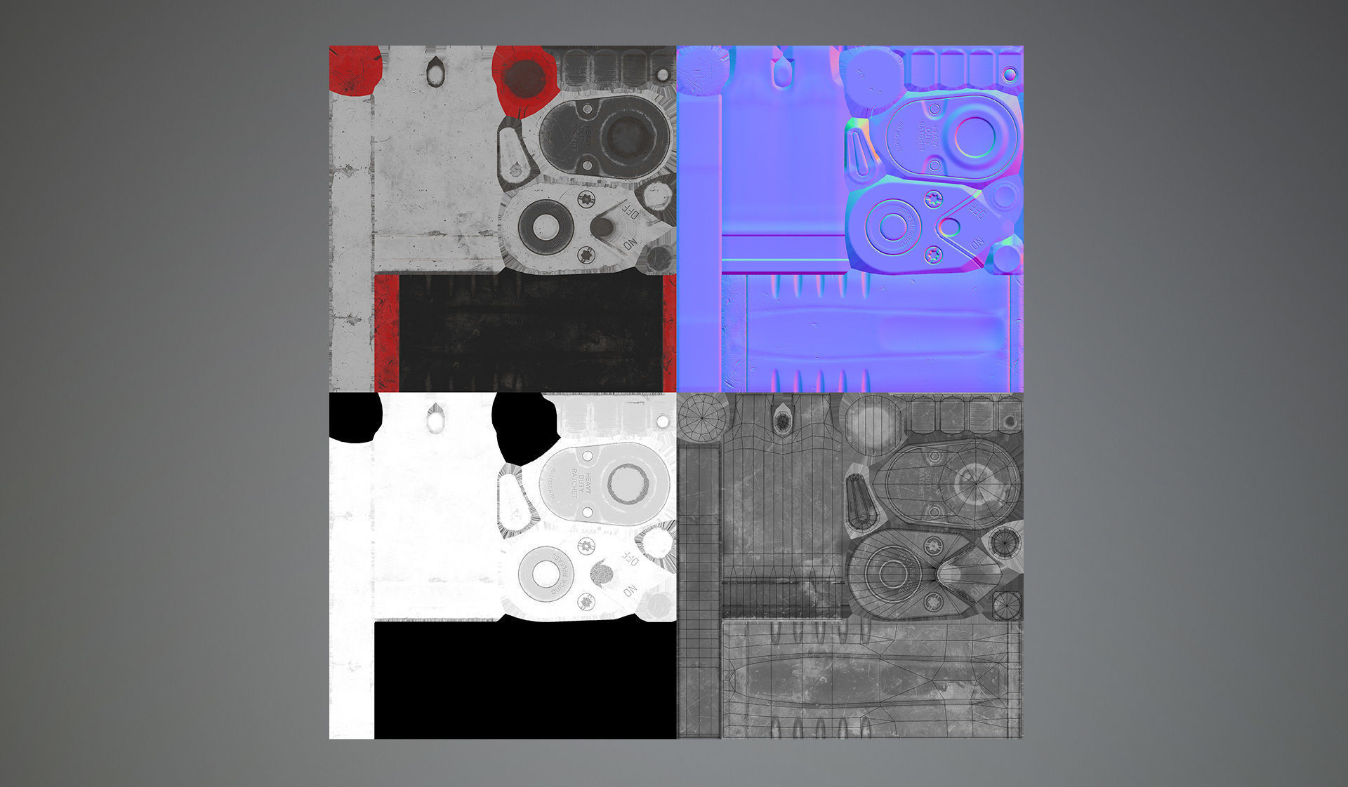 Ratchet Wrench Low-poly 3D model_3