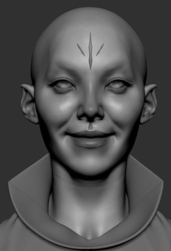 Sheeva woman with shaved head 3D model
