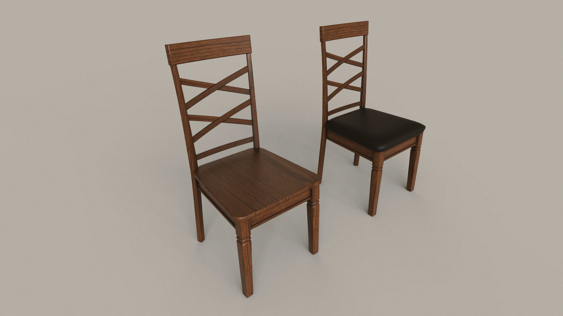 Dining Table and Chair Low-poly 3D model_11