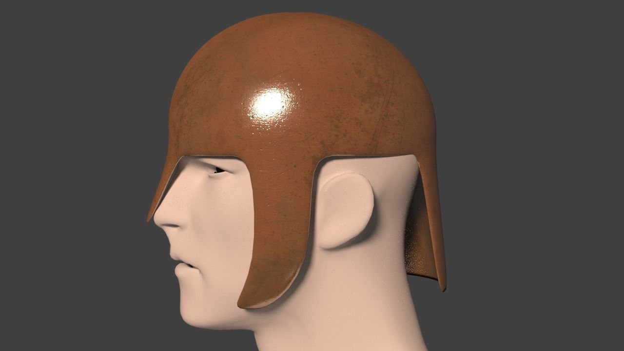 Ancient Warrior Helmet  Free low-poly 3D model_1
