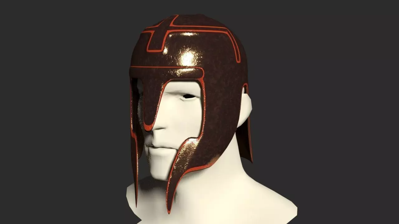 Ancient Warrior Helmet 2 Free low-poly 3D model_0