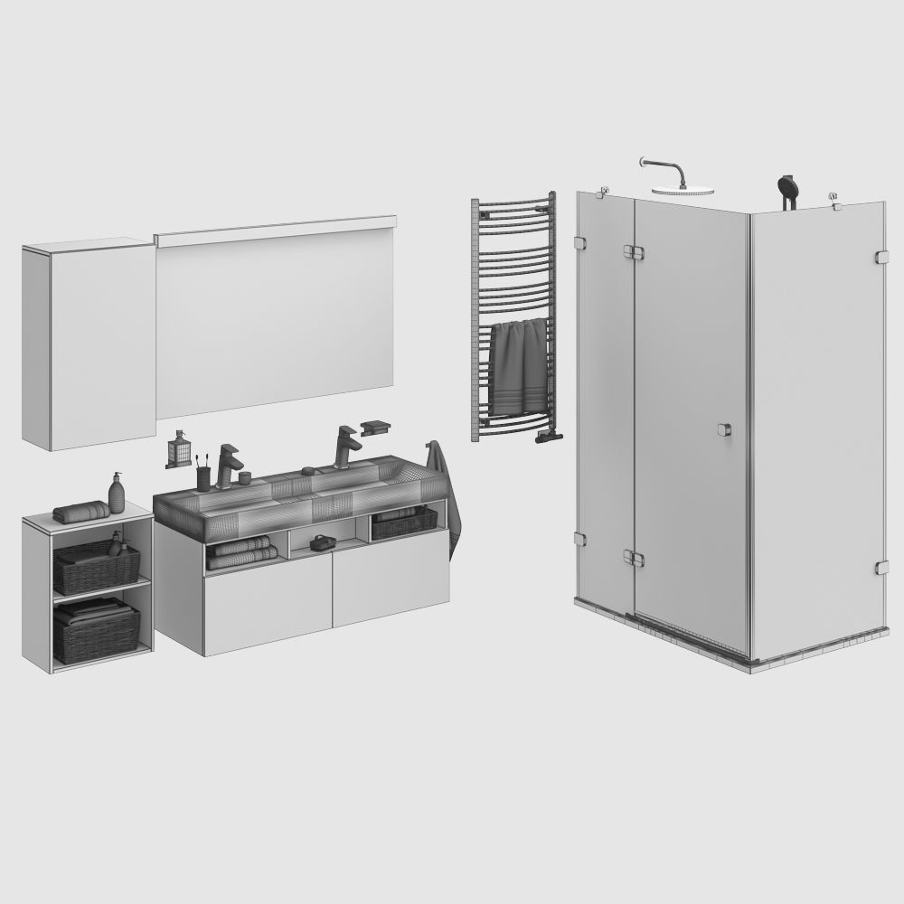 Bathroom set 01 3D model_10
